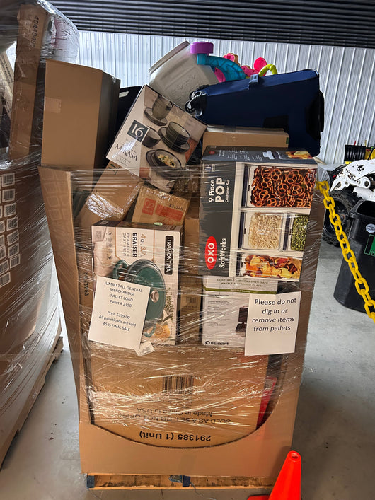 Jumbo huge liquidation pallet- over 7 ft tall ! Pallet number 2350!