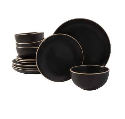 Better Homes and Gardens Zuri 12pc Matte black Dinnerware (new in the box)
