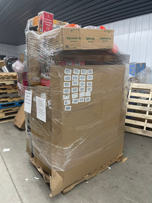 Jumbo huge liquidation pallet- over 7 ft tall !  Pallet number 8751