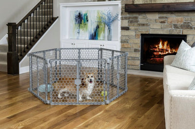 Carlson Pet Products 2 in 1 Dog Gate and Pen, Gray, 192"L x 2"W x 26"H- NEW IN BOX!!!