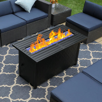 PHI VILLA 45" x 23", 50,000 BTU Rectangle Metal Gas Fire Pit Table**New in Box**