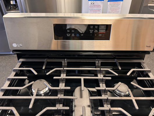 LG Airfry Smart Wi-Fi enabled 30-in 5 Burners 5.8-cu ft Self-cleaning Air Fry Convection Oven Freestanding Gas Range (Stainless Steel)!  -Brand new out of the box (Is missing original booklet)