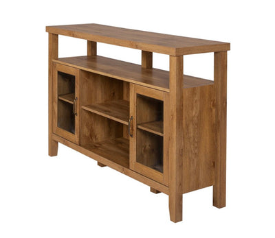 52" Wood TV Stand High Boy Buffet, Barn wood Brown- NEW IN BOX!!!