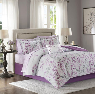 Home Essence Rowan Ultra Soft Microfiber Complete Comforter Set, Purple, Full- NEW IN BAG!!!