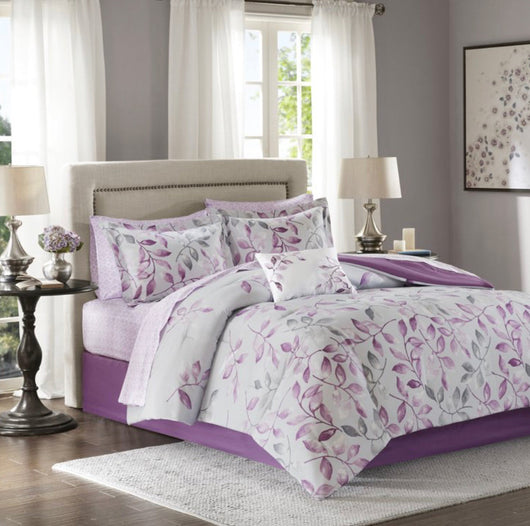 Home Essence Rowan Ultra Soft Microfiber Complete Comforter Set, Purple, Full- NEW IN BAG!!!