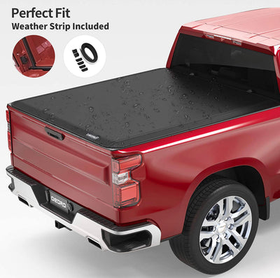 oEdRo Soft Tri-Fold Truck Bed Tonneau Cover Compatible with 2009-2023 Dodge Ram 1500 (Inclu. Classic & New), Fleetside 5.6 Ft Bed w/o Ram Box!! NEW IN BOX!!