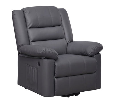 Hillsdale Cedar City Power Lift Faux Leather Recliner with USB, Dusk Gray- NEW AND ASSEMBLED!!!!