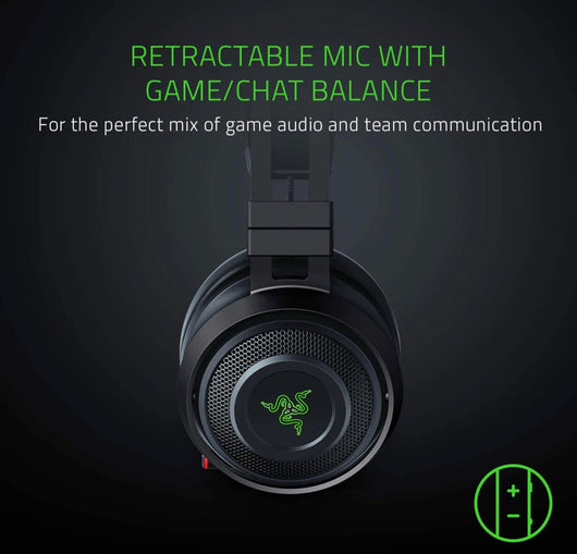 Razer Nari Ultimate Wireless 7.1 Surround Sound Gaming Headset: THX Audio & Haptic Feedback - Auto-Adjust Headband - Chroma RGB - Retractable Mic - For PC, PS4, PS5 - Black- NEW IN BOX!!!!