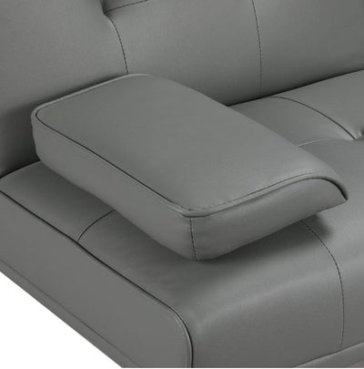 YaheeTech Modern Faux Leather Futon Sofa Bed Home Recliner Couch, Gray!! NEW IN BOX!!