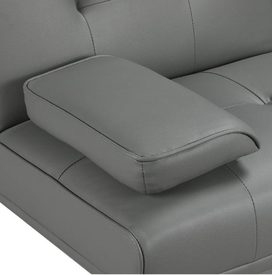 YaheeTech Modern Faux Leather Futon Sofa Bed Home Recliner Couch, Gray!! NEW IN BOX!!