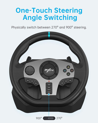PXN V9 Gaming Racing Wheel with Pedals and Shifter, Steering Wheel for PC, Xbox One, Xbox Series X/S, PS4, PS3 and Nintendo Switch**New in box**