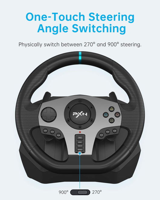 PXN V9 Gaming Racing Wheel with Pedals and Shifter, Steering Wheel for PC, Xbox One, Xbox Series X/S, PS4, PS3 and Nintendo Switch**New in box**