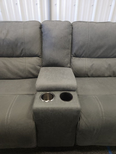 Argento 6-piece Fabric Power Reclining Sectional with Power Headrests!! NEW AND ASSEMBLED, MISSING ONE CUP HOLDER AND HAS MINOR FRAY IN ONE THREAD ALL FROM SHIPPING!!