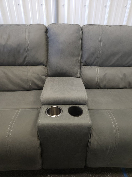 Argento 6-piece Fabric Power Reclining Sectional with Power Headrests!! NEW AND ASSEMBLED, MISSING ONE CUP HOLDER AND HAS MINOR FRAY IN ONE THREAD ALL FROM SHIPPING!!