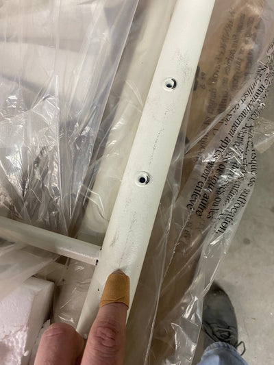 StyleWell Dorley Farmhouse White Metal Queen Bed!! NEW IN BOX, MINOR SCRATCHES FROM SHIPPING!!