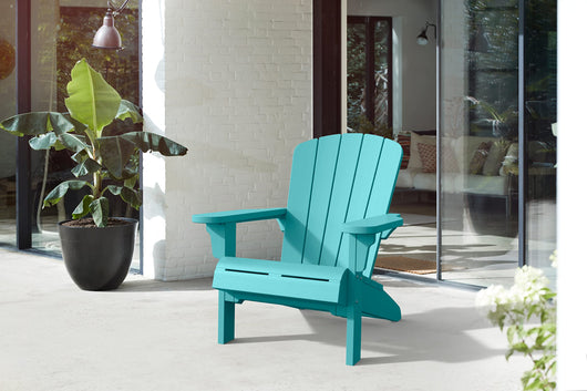 Keter Patio Furniture for Fire Pit Teton Adirondack Chair Weather Resistant, Durable Outdoor, Teal, set of 2**New in box**