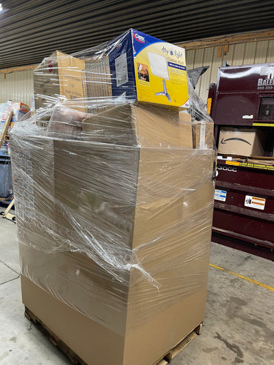 Jumbo liquidation pallet load number 8763  7 ft tall