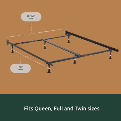 Rest Haven Metal Adjustable Bed Frame with Wheels, Queen/Full/Twin**New in Box**