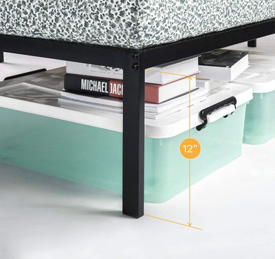Best Price Mattress 14 Inch Metal Platform Beds w/ Heavy Duty Steel Slat Mattress Foundation (No Box Spring Needed), Black- NEW IN BOX!!!