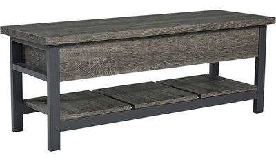 Signature Design by Ashley Rhyson Rustic Farmhouse Storage Bench, Brown!! NEW IN BOX!!