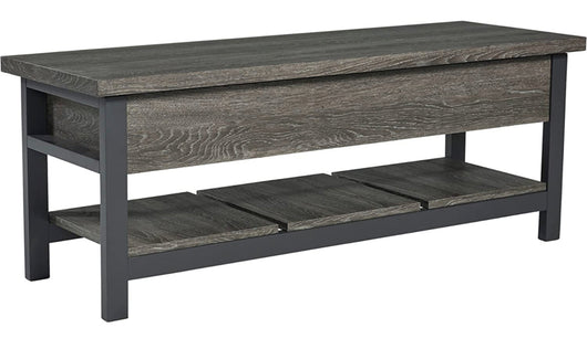 Signature Design by Ashley Rhyson Rustic Farmhouse Storage Bench, Brown!! NEW IN BOX!!