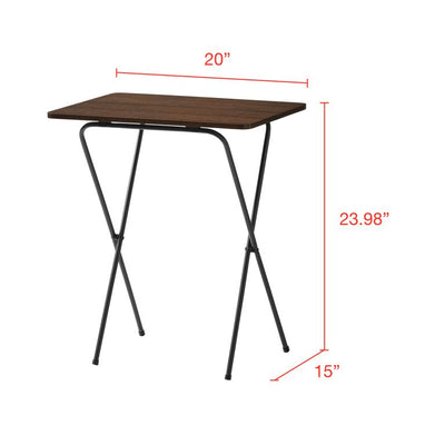Mainstays 5-Piece Folding Tray Table Set with Stand, Sawcut Brown**New in box**