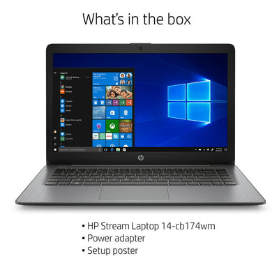 HP Stream 14" Celeron 4GB/64GB Laptop-Brilliant Black- new in the box !
