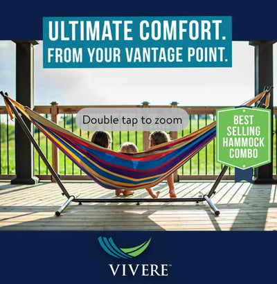 Vivere Double Hammock with Stand Combo, Tropical- NEW IN BOX!!!!