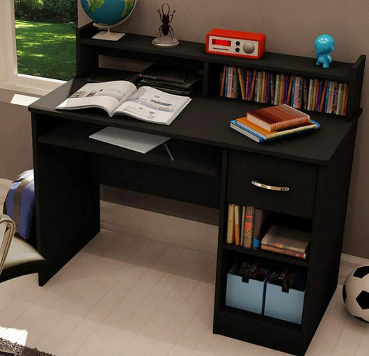 Ktaxon Wood Black Computer Desk For Office Laptop, PC Work Table With Home Drawer & Keyboard Tray- NEW IN BOX!!!
