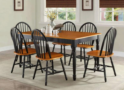 Better Homes and Gardens Autumn Lane Windsor Solid Wood Chairs, Set of 2, Black and Oak- NEW IN BOX!!!
