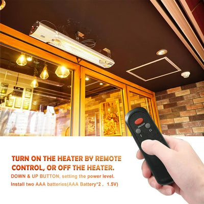 KAPAS 1500W Indoor/Outdoor Halogen Infrared Electric Space Heater, Wall Mounted, Remote Control!  -Brand new in the box