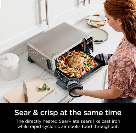 Ninja Foodi Smart 13-in-1 Dual Heat Air Fry Countertop Oven, Dehydrate, Reheat, Smart Thermometer, 1800-watts, Silver!! NEW IN BOX!!