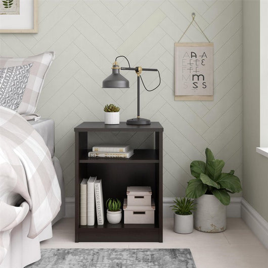 Mainstays classic open shelf nightstand,Espresso **New in Box**