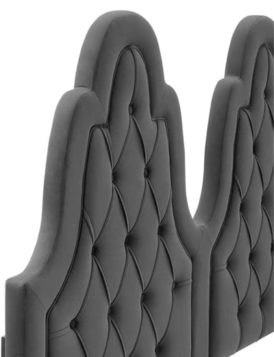 Modway Augustine Tufted Performance Velvet Headboard, King/California King, Charcoal- NEW IN BOX!!!