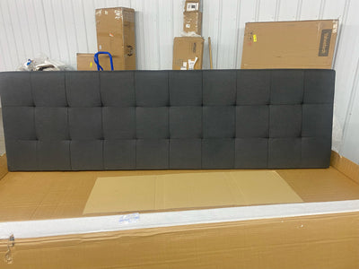 !!!HANDYMAN SPECIAL!!!! Rest Haven Upholstered Square Tufted Platform Bed, King, Charcoal (was a little dirty and not sure if all base pieces are there, Headboard is perfect though)