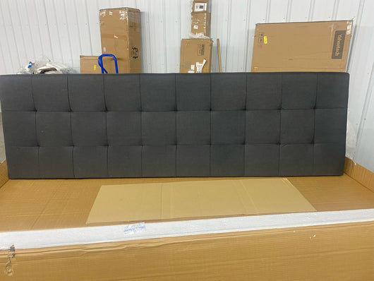 !!!HANDYMAN SPECIAL!!!! Rest Haven Upholstered Square Tufted Platform Bed, King, Charcoal (was a little dirty and not sure if all base pieces are there, Headboard is perfect though)