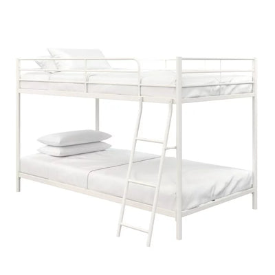 Mainstays Small Space Junior Twin over Twin Metal Bunk Bed, Off White**New in box**