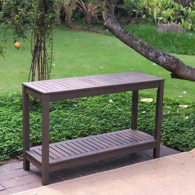 Cambridge Casual Braga Dark Gray Wood Outdoor Side Table- NEW IN BOX!!!
