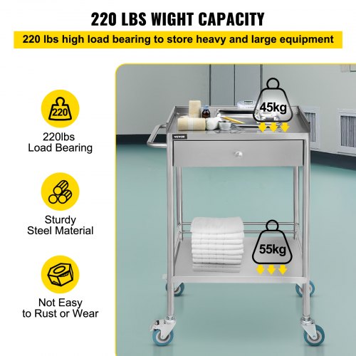 VEVOR Shelf Stainless Steel Utility Cart Catering Cart!

-Brand new and Assembled