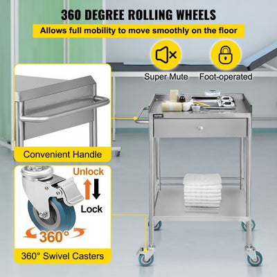 VEVOR Shelf Stainless Steel Utility Cart Catering Cart!

-Brand new and Assembled
