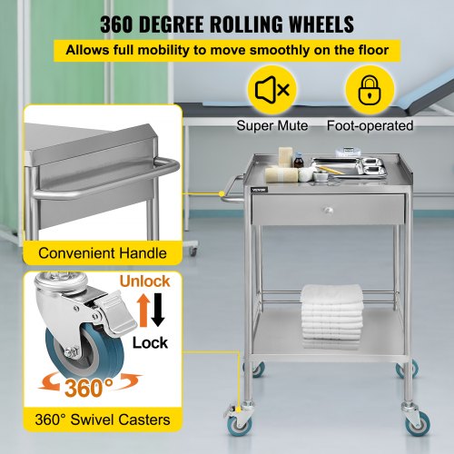 VEVOR Shelf Stainless Steel Utility Cart Catering Cart!

-Brand new and Assembled