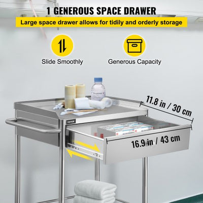 VEVOR Shelf Stainless Steel Utility Cart Catering Cart!

-Brand new and Assembled